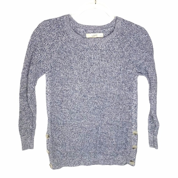 LOFT Cotton Sweater Side button detail - Picture 2 of 11